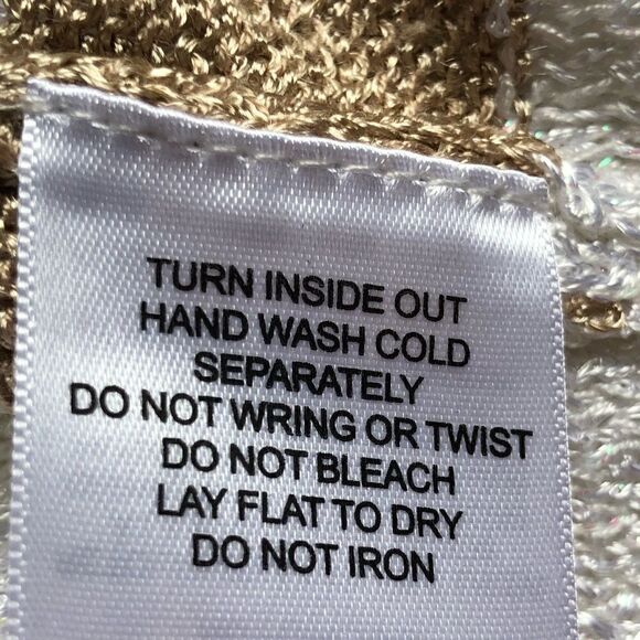 Alfred Dunner Petite blouse short sleeve gold/white PM New with tag - Picture 4 of 7